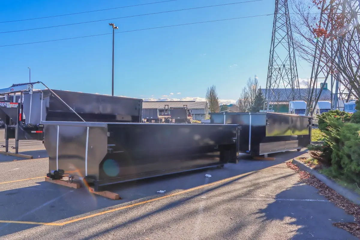 Roll-off dumpster ready for waste disposal at job site for Cleanout Dumpster Rental in Sycamore